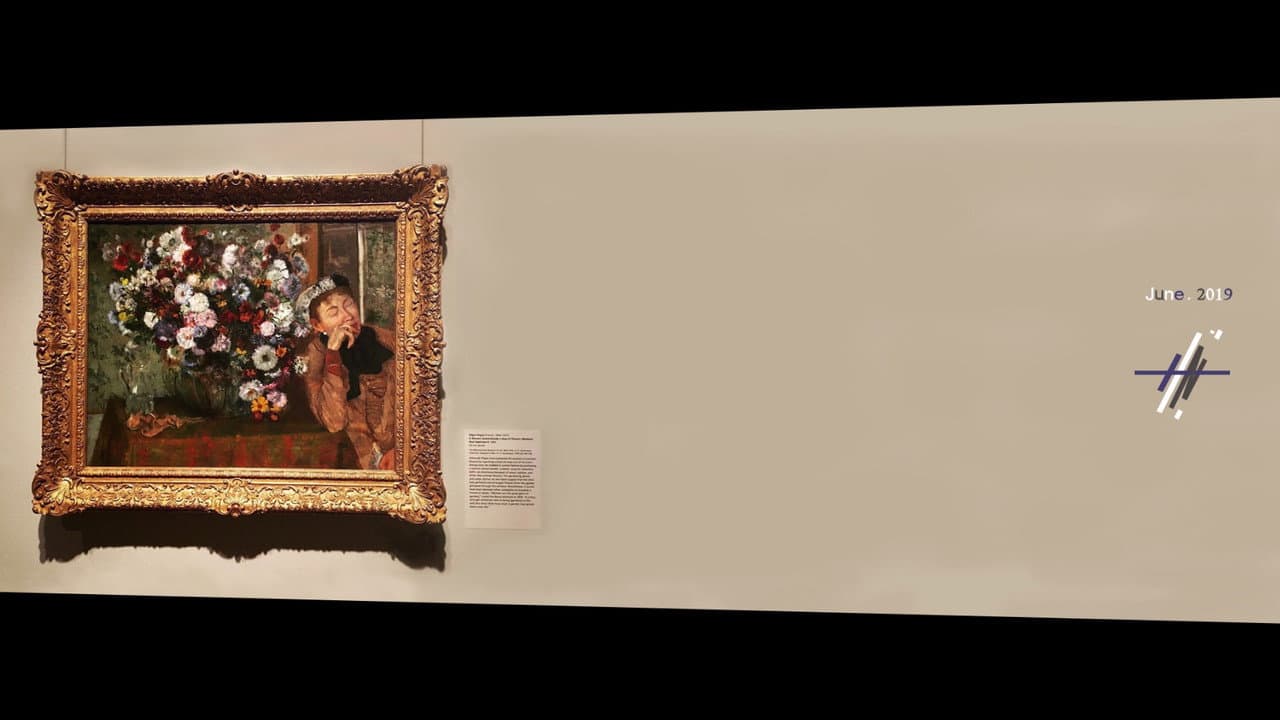 Backdrop – When A Woman Seated beside a Vase of Flowers after 154 years would get tired.