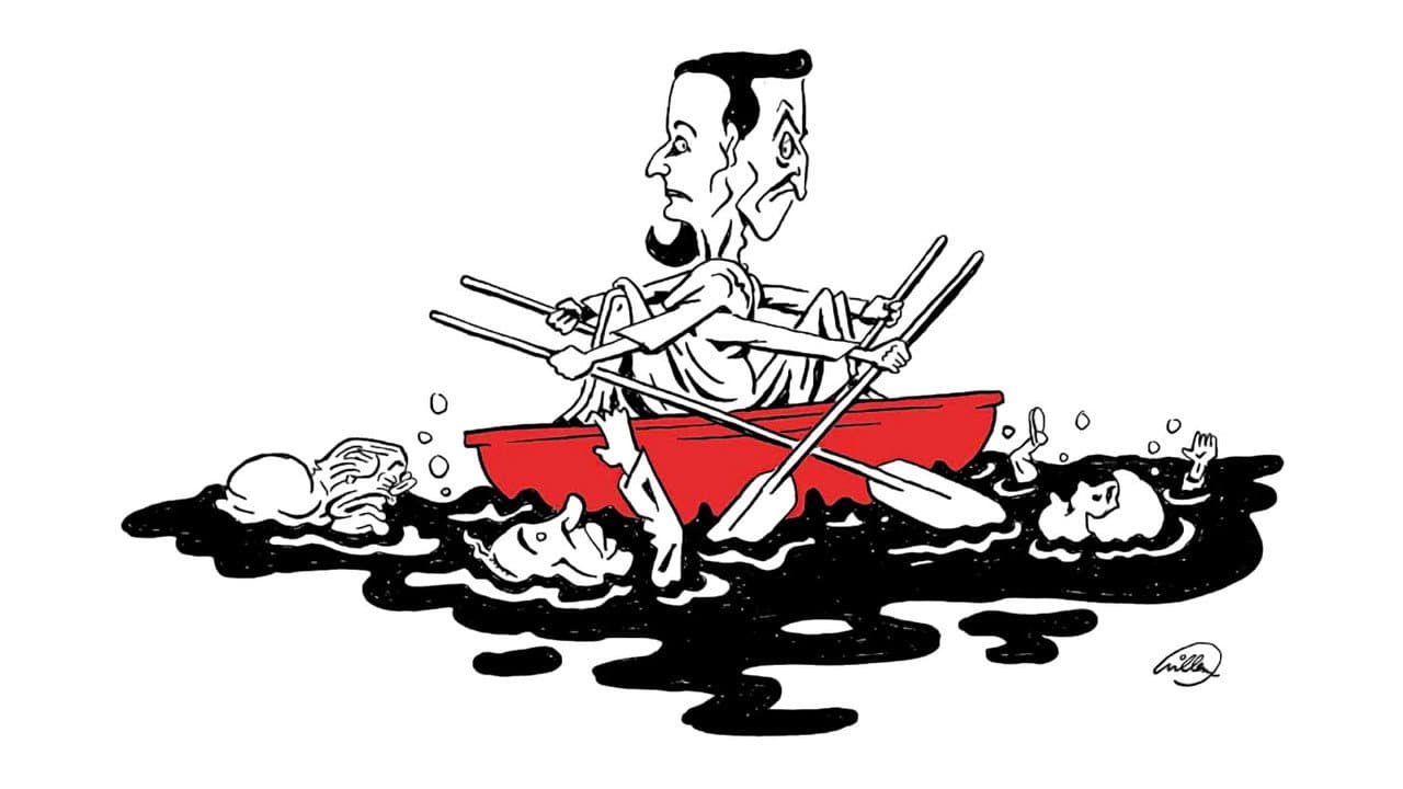 Backdrop – Ségo et Sarko sont dans un bateau...