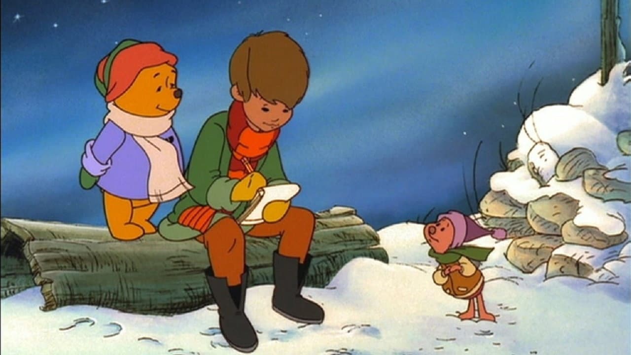 Backdrop – Winnie Puuh feiert Weihnachten