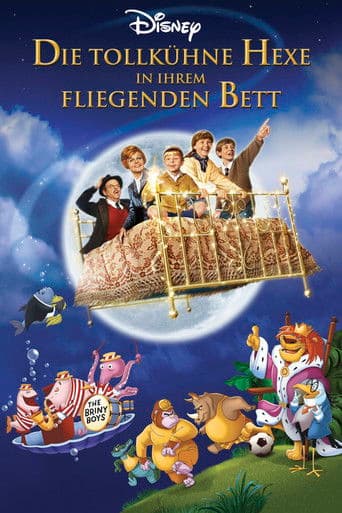 Die tollkühne Hexe in ihrem fliegenden Bett